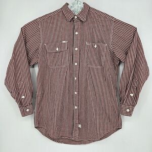 Vintage Polo Ralph Lauren Shirt Mens Medium 80s 90s‎ Red White Check Long Sleeve